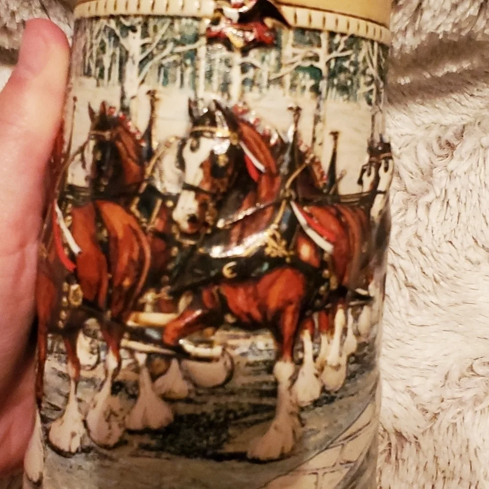 Budweiser Holiday Horses Beer Stein 